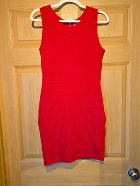 Say What? Red Sleeveless Mini Bodycon Dress
